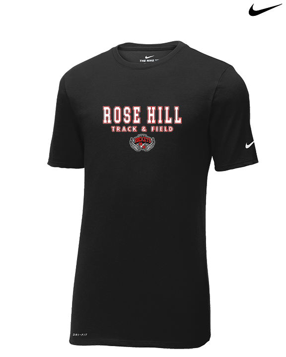 Rose Hill HS Track & Field Block - Mens Nike Cotton Poly Tee