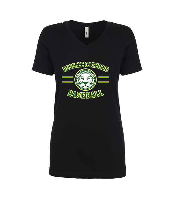 Roselle Catholic HS Baseball Curve - Womens Vneck