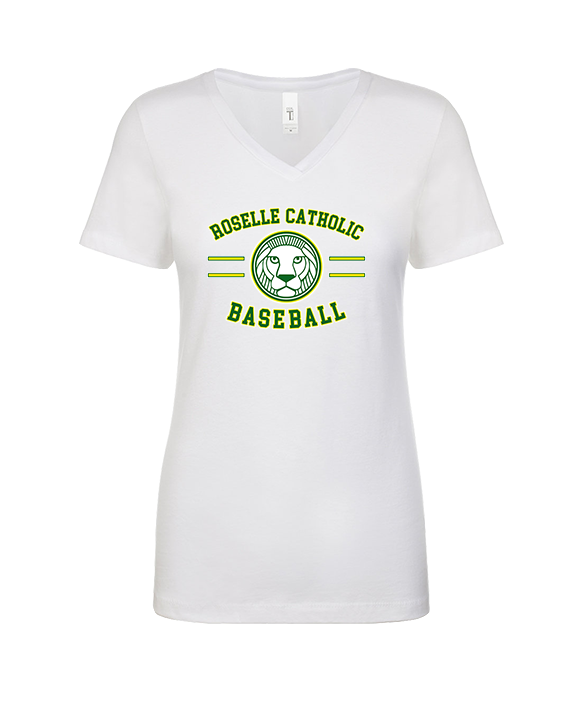 Roselle Catholic HS Baseball Curve - Womens Vneck