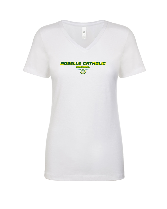Roselle Catholic HS Baseball Design - Womens Vneck