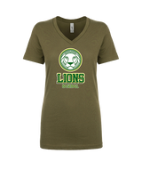 Roselle Catholic HS Baseball Shadow - Womens Vneck