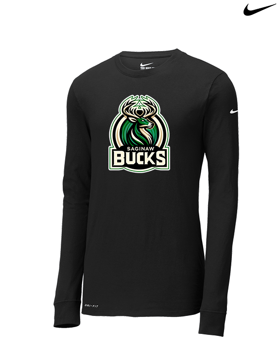 Saginaw Bucks Basketball Logo - Mens Nike Longsleeve