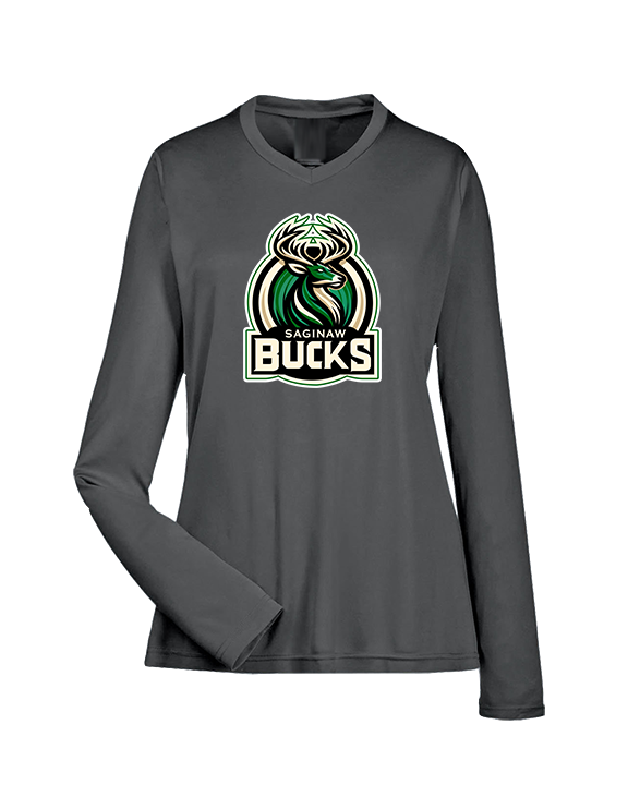 Saginaw Bucks Basketball Logo - Womens Performance Longsleeve