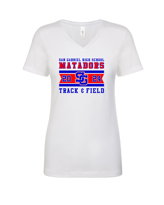 San Gabriel HS Track & Field Stamp - Womens Vneck