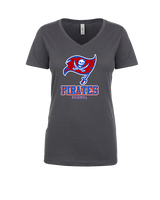 San Leandro HS Baseball Shadow - Womens Vneck