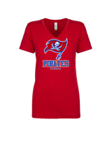 San Leandro HS Baseball Shadow - Womens Vneck