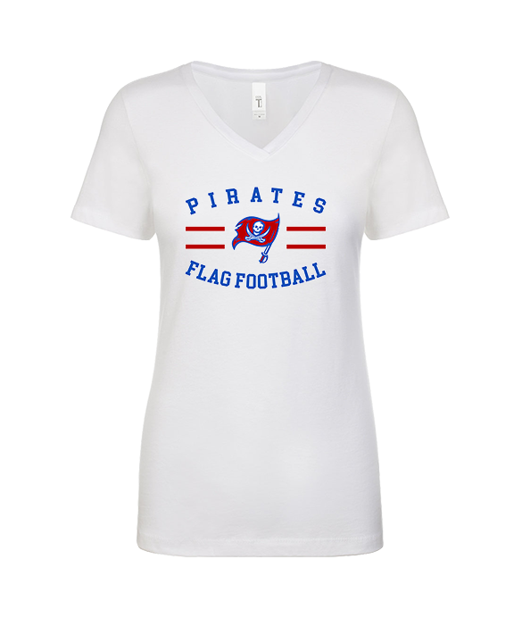 San Leandro HS Flag Football Curve - Womens Vneck