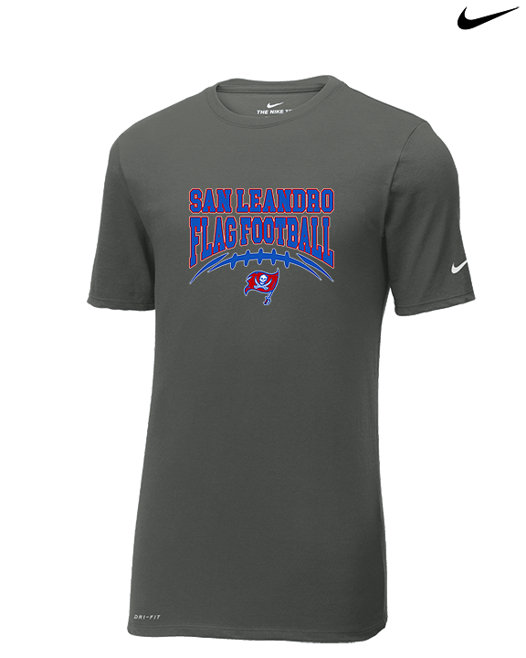 San Leandro HS Flag Football Football - Mens Nike Cotton Poly Tee