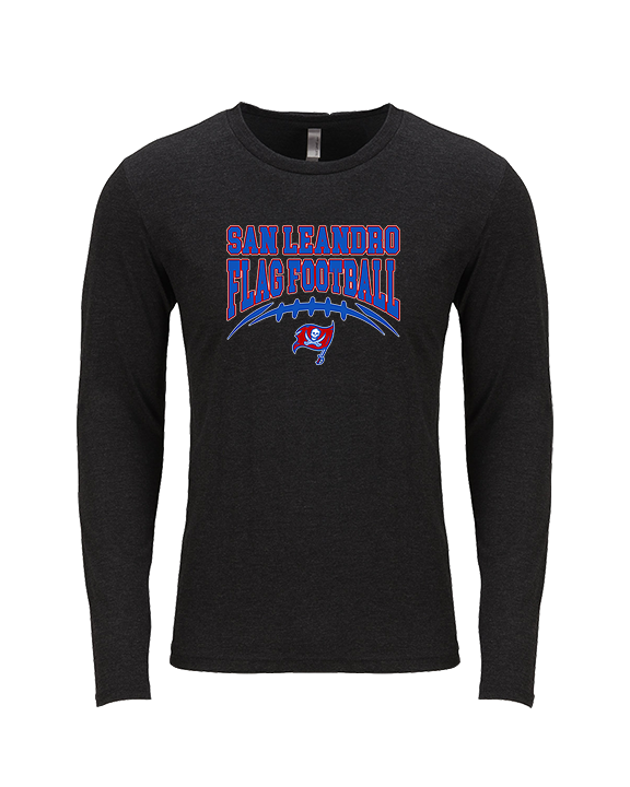 San Leandro HS Flag Football Football - Tri-Blend Long Sleeve