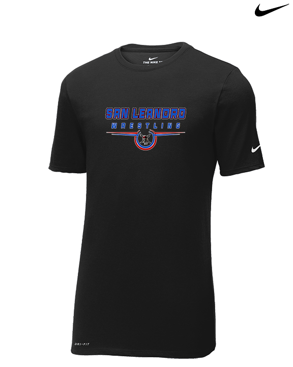 San Leandro HS Wrestling Design - Mens Nike Cotton Poly Tee