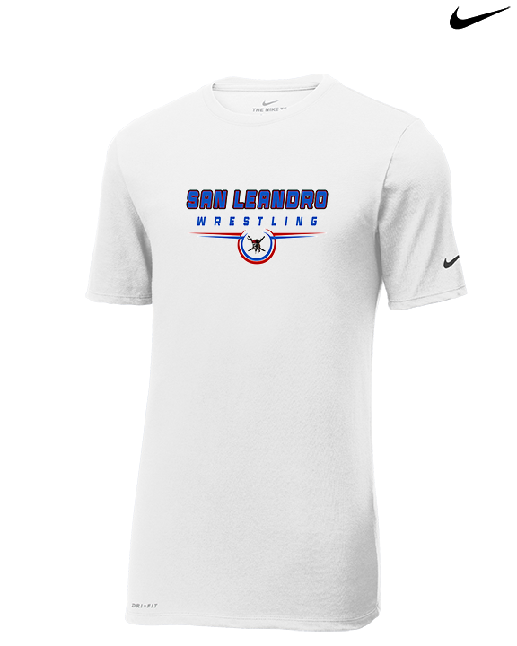 San Leandro HS Wrestling Design - Mens Nike Cotton Poly Tee