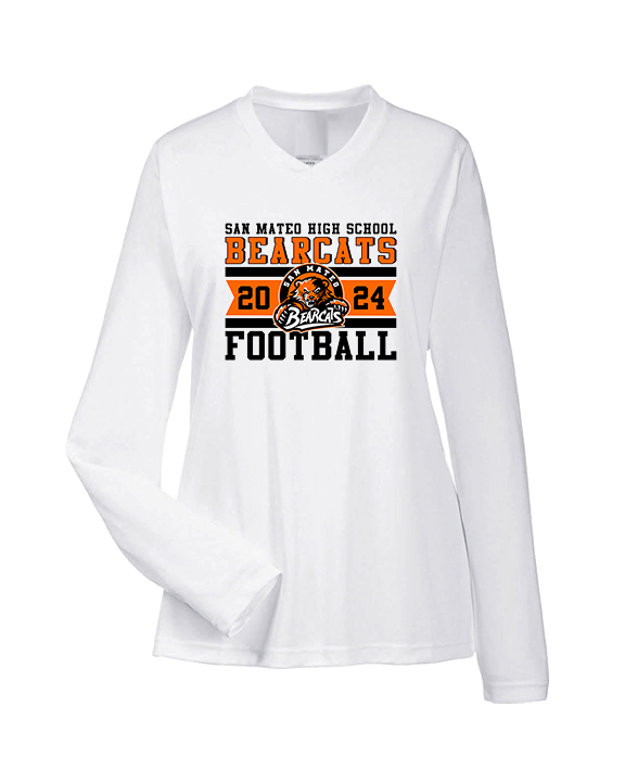 San Mateo HS Football Stamp - Womens Performance Longsleeve