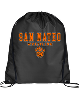 San Mateo HS Wrestling Block - Drawstring Bag