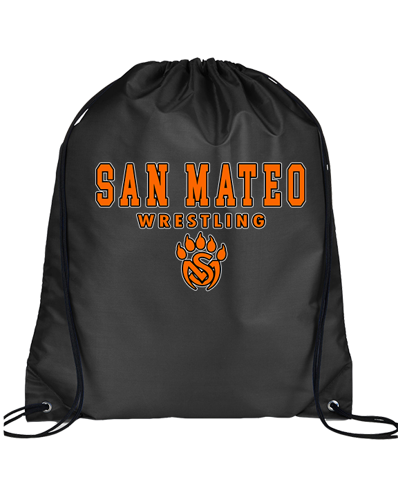 San Mateo HS Wrestling Block - Drawstring Bag