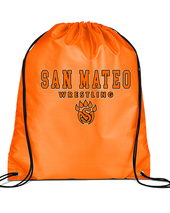 San Mateo HS Wrestling Block - Drawstring Bag