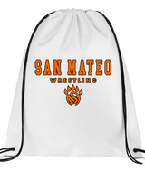 San Mateo HS Wrestling Block - Drawstring Bag