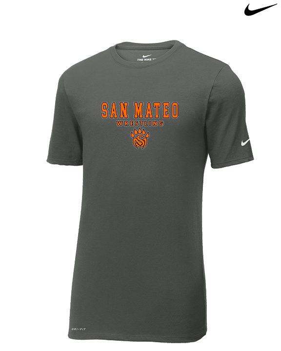 San Mateo HS Wrestling Block - Mens Nike Cotton Poly Tee