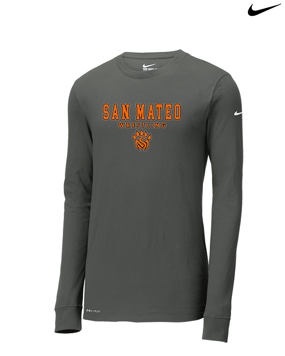 San Mateo HS Wrestling Block - Mens Nike Longsleeve