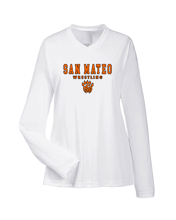 San Mateo HS Wrestling Block - Womens Performance Longsleeve