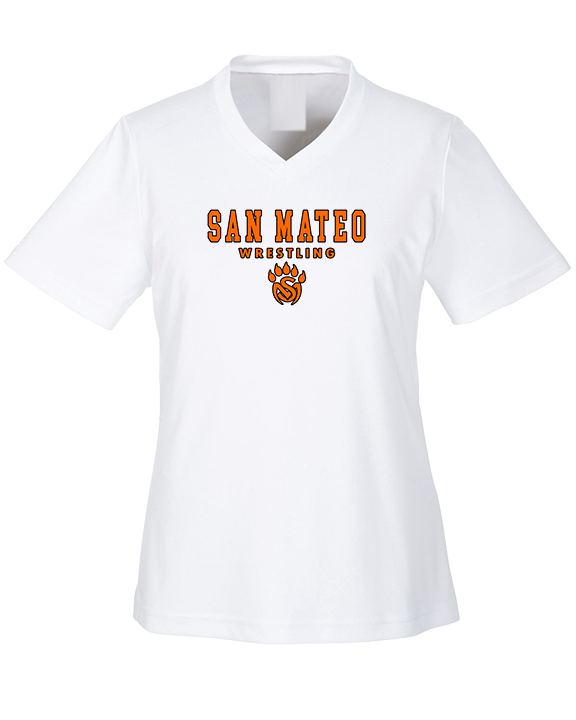San Mateo HS Wrestling Block - Womens Performance Shirt