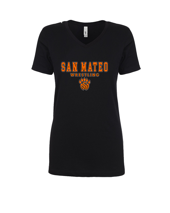 San Mateo HS Wrestling Block - Womens Vneck