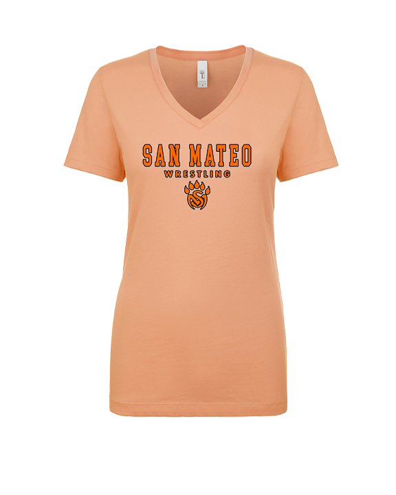 San Mateo HS Wrestling Block - Womens Vneck
