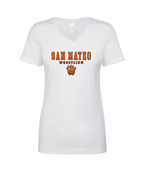 San Mateo HS Wrestling Block - Womens Vneck