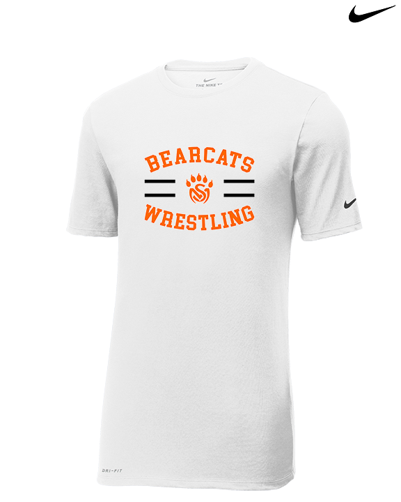 San Mateo HS Wrestling Curve - Mens Nike Cotton Poly Tee