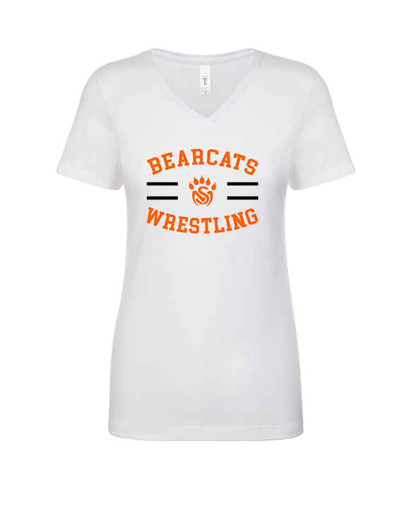 San Mateo HS Wrestling Curve - Womens Vneck