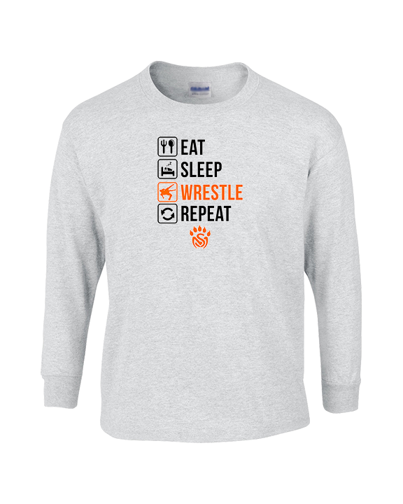 San Mateo HS Wrestling Eat Sleep Wrestle - Cotton Longsleeve