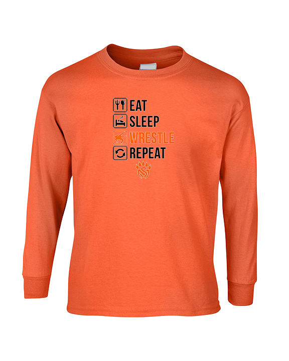 San Mateo HS Wrestling Eat Sleep Wrestle - Cotton Longsleeve