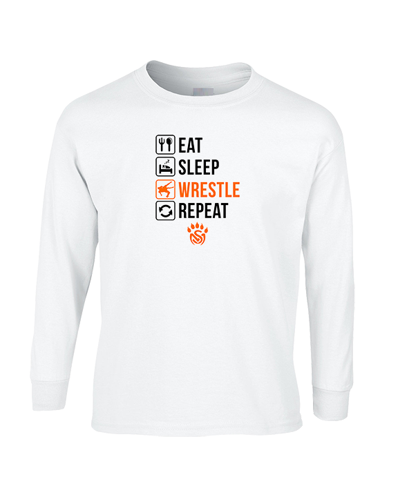San Mateo HS Wrestling Eat Sleep Wrestle - Cotton Longsleeve