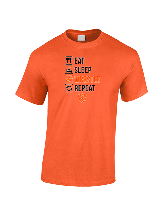 San Mateo HS Wrestling Eat Sleep Wrestle - Cotton T-Shirt