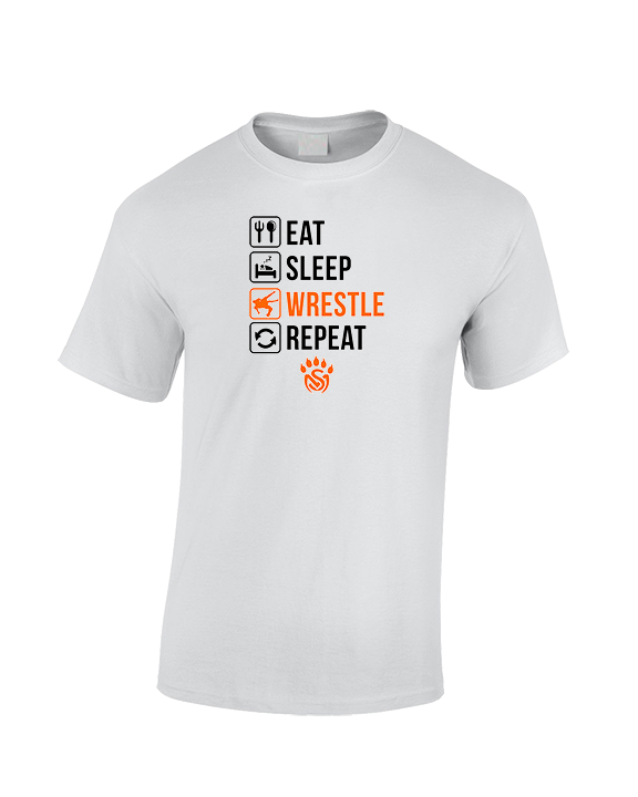 San Mateo HS Wrestling Eat Sleep Wrestle - Cotton T-Shirt