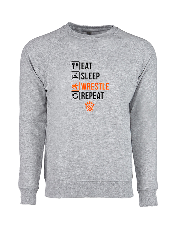 San Mateo HS Wrestling Eat Sleep Wrestle - Crewneck Sweatshirt