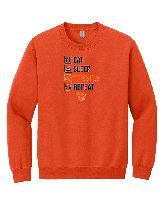 San Mateo HS Wrestling Eat Sleep Wrestle - Crewneck Sweatshirt