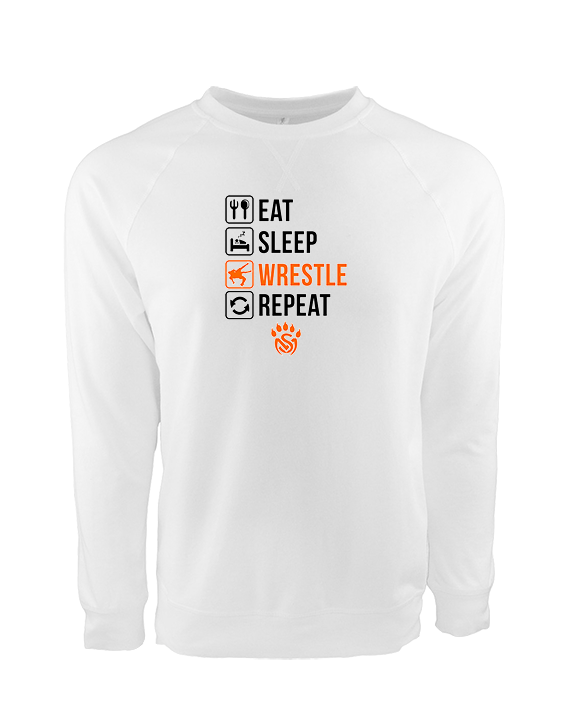 San Mateo HS Wrestling Eat Sleep Wrestle - Crewneck Sweatshirt