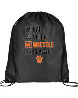 San Mateo HS Wrestling Eat Sleep Wrestle - Drawstring Bag