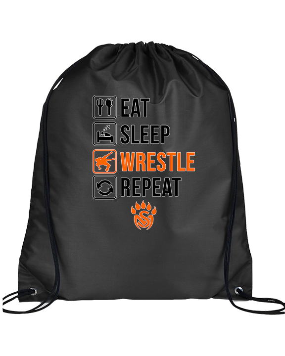 San Mateo HS Wrestling Eat Sleep Wrestle - Drawstring Bag