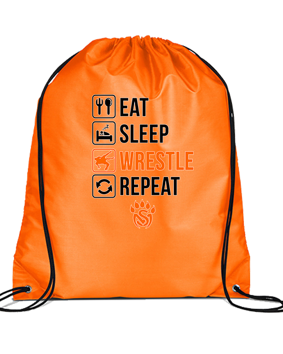 San Mateo HS Wrestling Eat Sleep Wrestle - Drawstring Bag