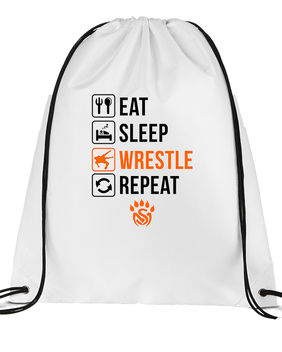 San Mateo HS Wrestling Eat Sleep Wrestle - Drawstring Bag