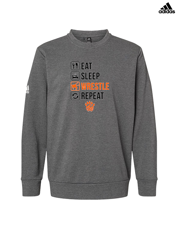 San Mateo HS Wrestling Eat Sleep Wrestle - Mens Adidas Crewneck