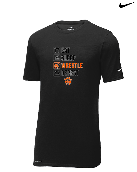 San Mateo HS Wrestling Eat Sleep Wrestle - Mens Nike Cotton Poly Tee