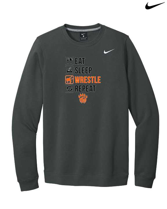 San Mateo HS Wrestling Eat Sleep Wrestle - Mens Nike Crewneck
