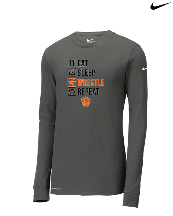 San Mateo HS Wrestling Eat Sleep Wrestle - Mens Nike Longsleeve