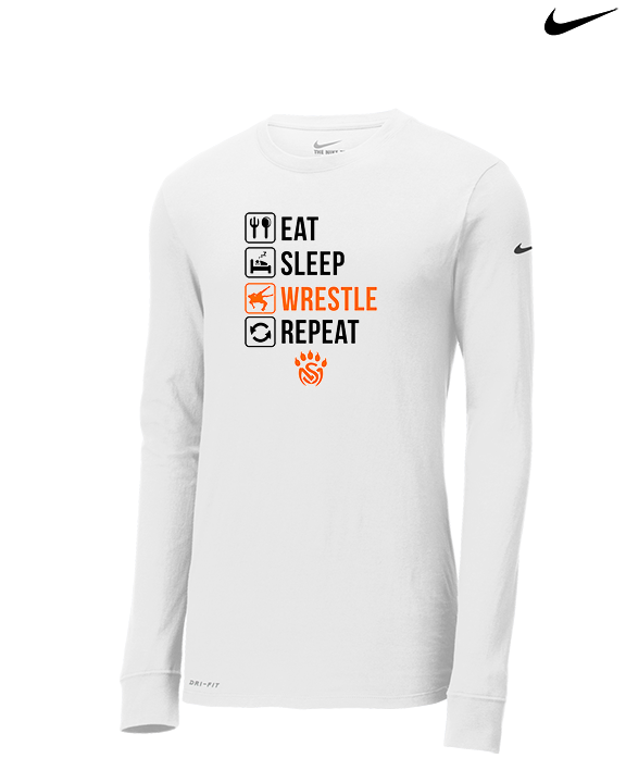 San Mateo HS Wrestling Eat Sleep Wrestle - Mens Nike Longsleeve