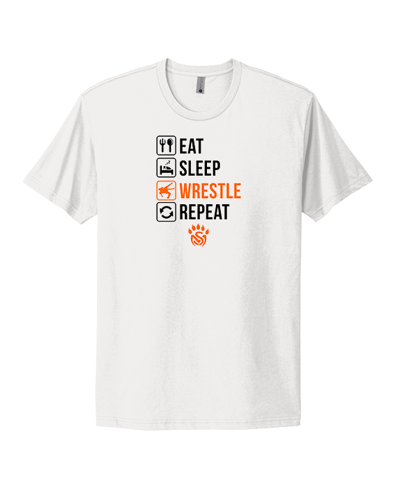 San Mateo HS Wrestling Eat Sleep Wrestle - Mens Select Cotton T-Shirt