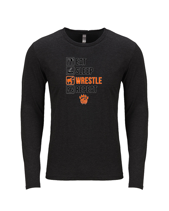 San Mateo HS Wrestling Eat Sleep Wrestle - Tri-Blend Long Sleeve