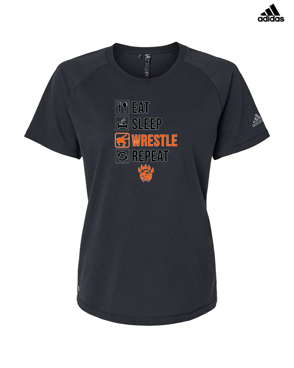 San Mateo HS Wrestling Eat Sleep Wrestle - Womens Adidas Performance Shirt