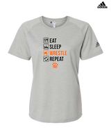 San Mateo HS Wrestling Eat Sleep Wrestle - Womens Adidas Performance Shirt